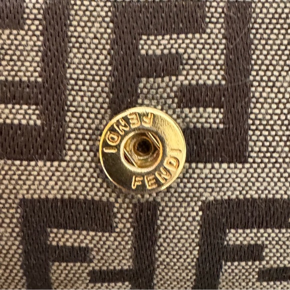 FENDI Zucchino Canvas Pink Leather Bifold Wallet with Fendi dust bag - Picture 14 of 16